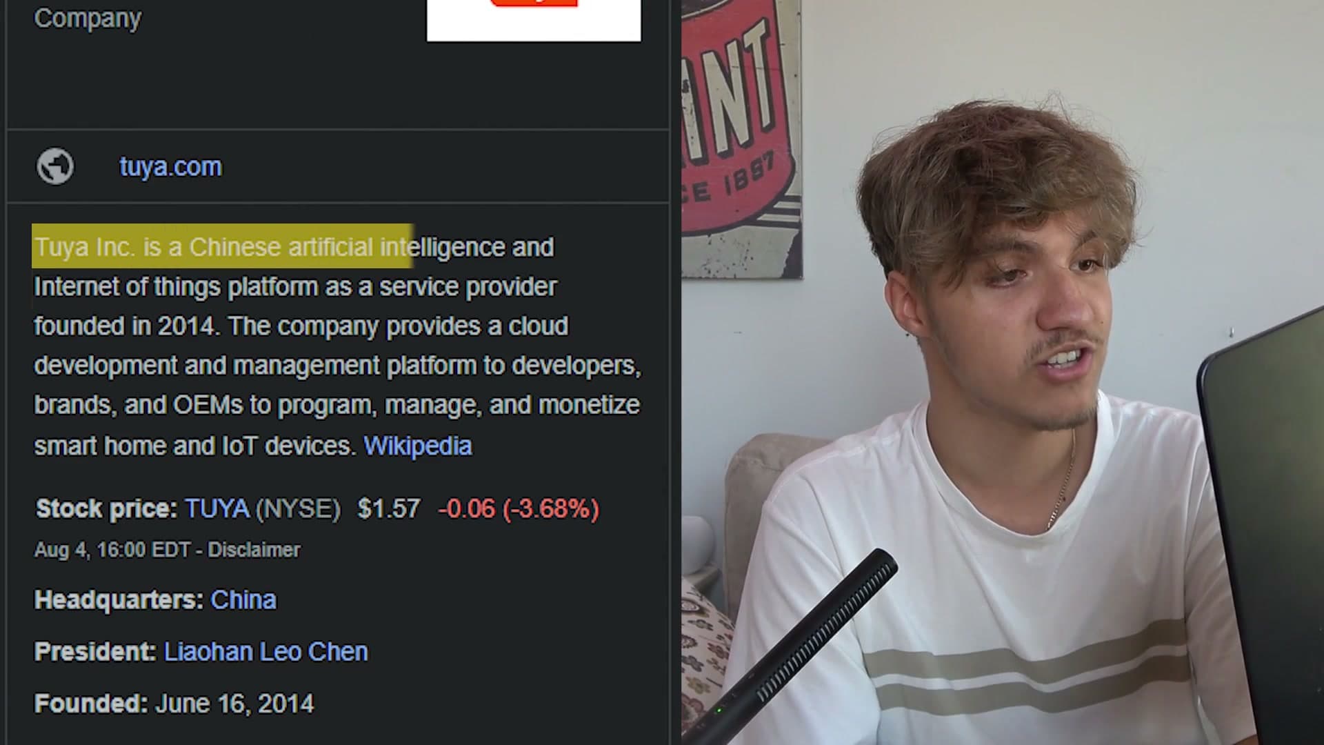 Reading up on what Tuya actually is, mid-recording